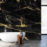 Black and Gold Marble Wallpaper Bathroom Mural