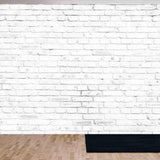 White Distressed Brick Wallpaper Living Room Mural