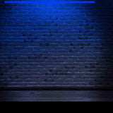 Brick Wall with Blue Neon Light Wallpaper Teen Bedroom Mural