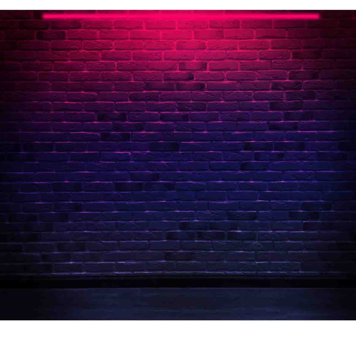 Brick Wall with Pink Neon Light Wallpaper Teen Girl Bedroom Mural