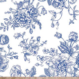 Vintage Pattern with Bouquet of Blue Flowers on a White Background Wallpaper Living Room Mural