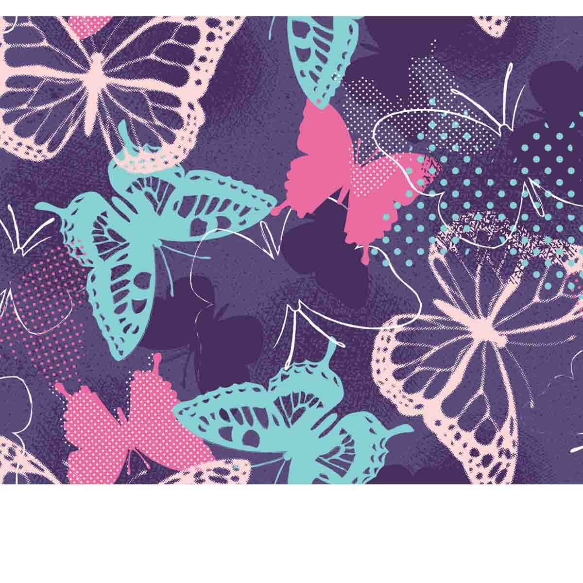 Pixelated Graffiti Butterflies in a Pretty Color Pallet Wallpaper Girl Bedroom Mural