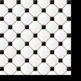 Black and White Tile Background Wallpaper Bathroom Mural