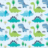 Baby Boy Blue and Green Dinosaurs Wallpaper Nursery Mural