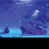 Underwater Sunken Pirate Ship with Jolly Roger Flag Wallpaper Little Boy Bedroom Mural