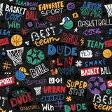 Vector Sketch Basketball Seamless Pattern for Boys Wallpaper Little Boy Bedroom Mural