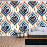 Ethnic Ikat Tribal Seamless Pattern. Indian Aztec Wallpaper Living Room Mural