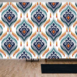 Ethnic Ikat Tribal Seamless Pattern. Indian Aztec Wallpaper Living Room Mural