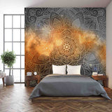 Mandala Wallpaper, Tracery Round Boho Style. Ethnic Ornament Background Wallpaper Bedroom Mural