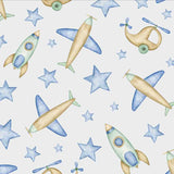 Air Transport Baby Boy Watercolor Seamless Pattern. Hand Drawn Wooden Toys Wallpaper Nursery Mural