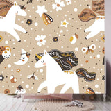 Seamless Pattern with Boho Unicorn Wallpaper Girl Bedroom Mural