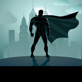 Superhero in City: Superhero Watching Over the City Wallpaper Boy Bedroom Mural