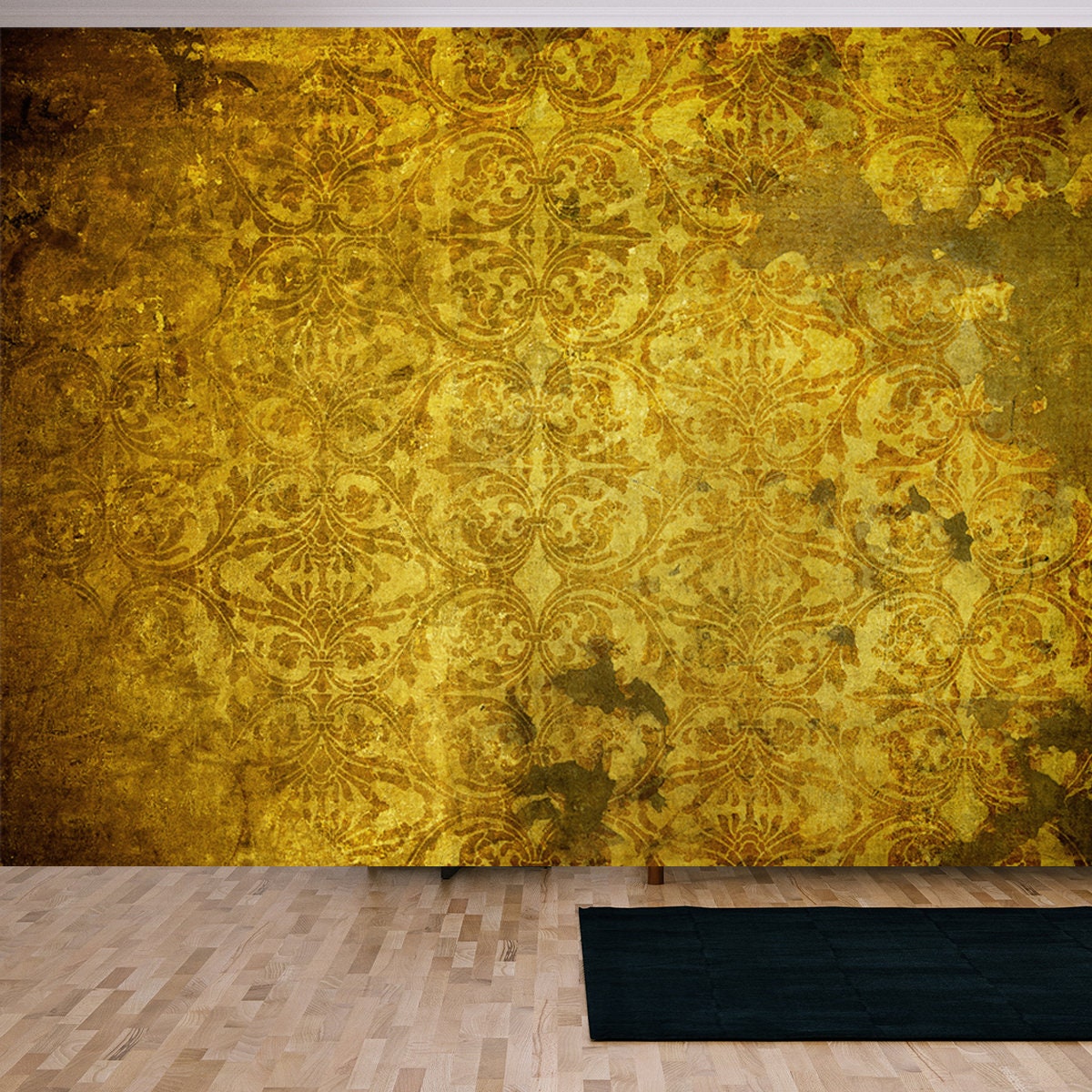 Grunge Vintage Gold Wallpaper Living Room Mural