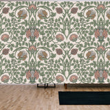 Floral Vintage Seamless Pattern for Retro Wallpapers. Enchanted Vintage Flowers. Arts and Crafts Movement Inspired Living Room Mural