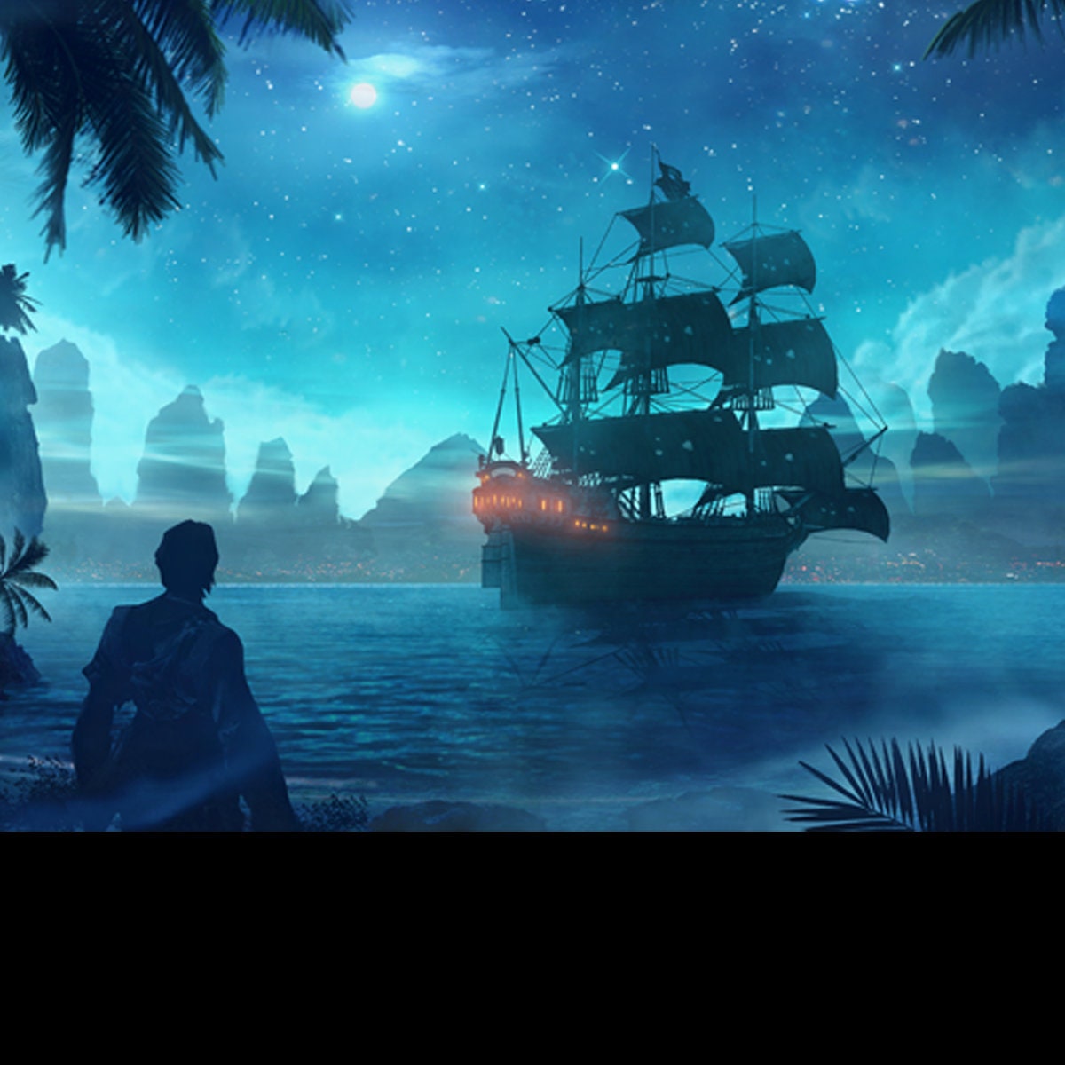 Pirate Ship at Night Wallpaper Boy Bedroom Mural