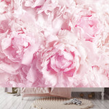 Beautiful Floral Background from Pink Peonies. Tender Flower Petals in Vintage Tone Wallpaper Girl Bedroom Mural