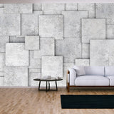 Concrete 3d Cube Wall Wallpaper Living Room Mural