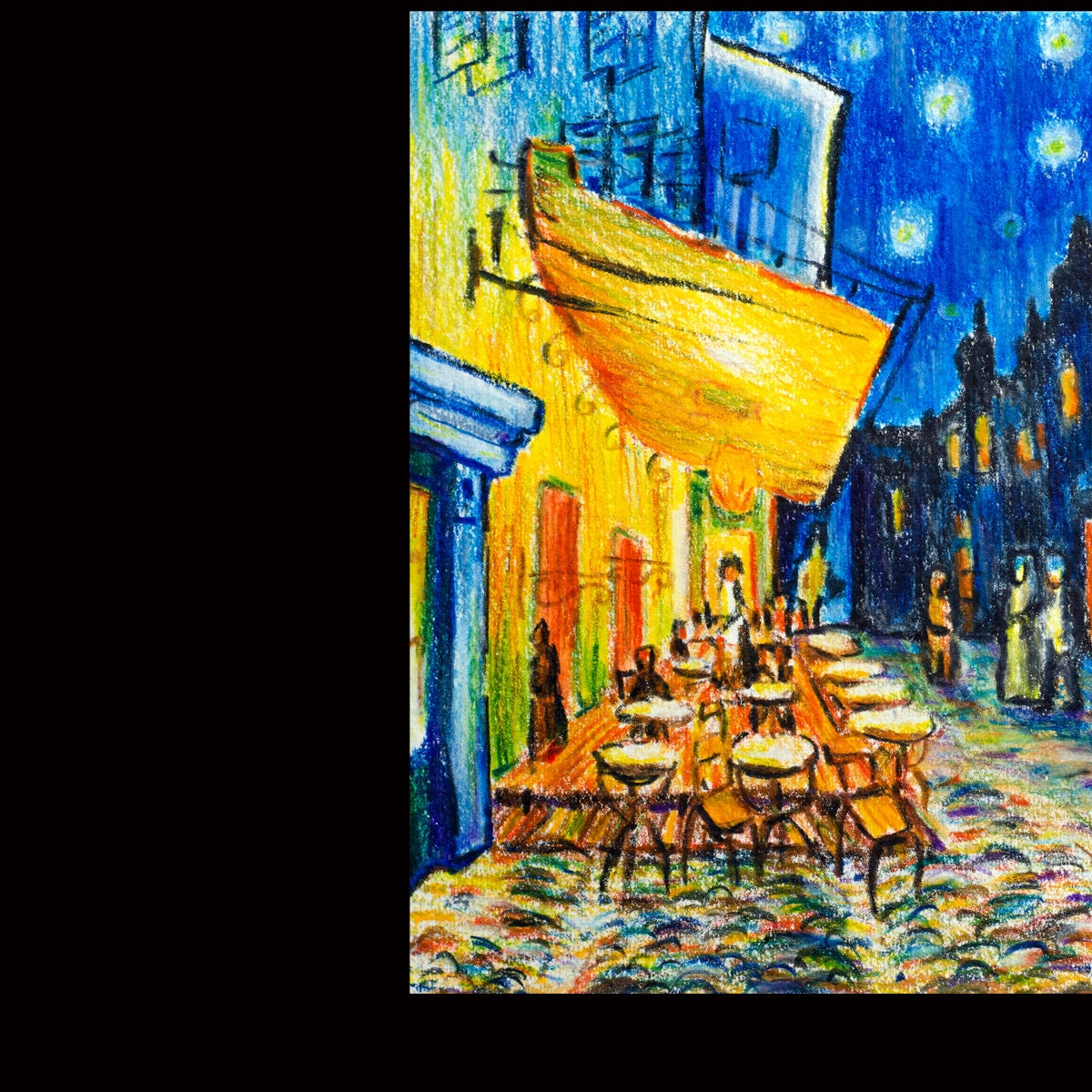 Painting by Van Gogh "Cafe Terrace at Night" Wallpaper Kitchen Mural