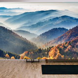 Scenic Mountain Landscape. View on the Black Forest, Germany, Covered in Fog Wallpaper Living Room Mural