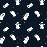 Ghost Creepy Spooky and Smiling Seamless Vector Pattern Wallpaper Boy Bedroom Mural