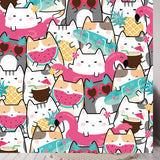 Kawaii Summer Cute Cats Wallpaper Girl Bedroom Mural