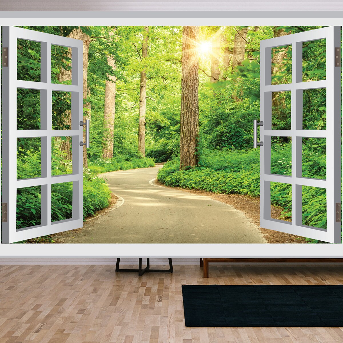 3d Wallpaper Window Landscape Nature Wallpaper Living Room Mural