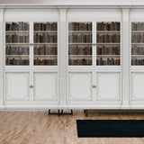 White Bookshelf Background. Library in the Romanesque Style Wallpaper Living Room Mural