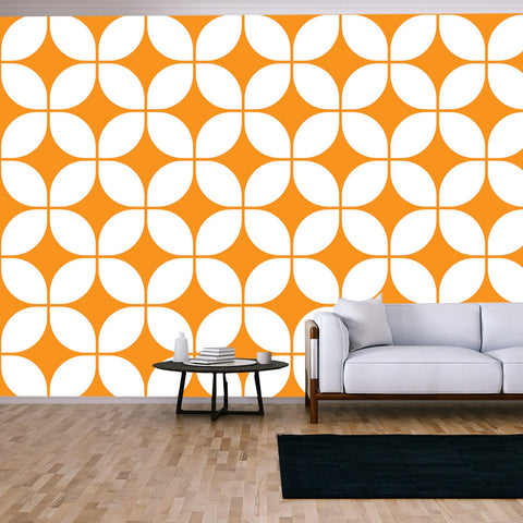 Mid-Century Modern Wallpaper Pattern, Seamless 60s Background, 1960s Repeating Backdrop Wallpaper Living Room Mural