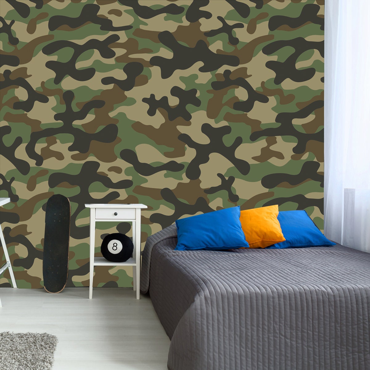 Military Camouflage Repeats Seamless Army Green Wallpaper Boy Bedroom Mural