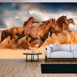 Beautiful Running Horses Wallpaper Living Room Mural