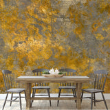 Metallic Gold and Slate Gray Texture Wallpaper Dining Room Mural