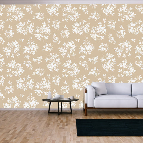 Vintage Seamless Floral Pattern. Liberty Style Background of Small White Flowers Wallpaper Living Room Mural