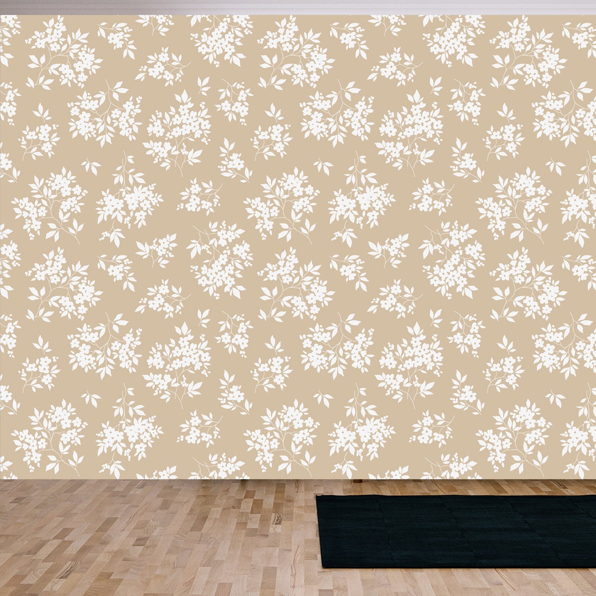 Vintage Seamless Floral Pattern. Liberty Style Background of Small White Flowers Wallpaper Living Room Mural