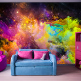 Color Kingdoms Series. Interplay of Fractal Paints and Lights Wallpaper Girl Bedroom Mural