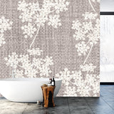 Neutral Floral Seamless Vector Background. Simple Whimsical Romantic 2 Tone Pattern Wallpaper Bathroom Mural