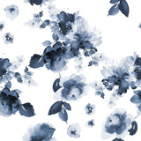 Seamless Summer Pattern with Watercolor Flowers Handmade. Indigo Din Wallpaper Dining Room Mural