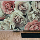 Silk Dusty Pale Pink Flowers Background Wallpaper Living Room Mural