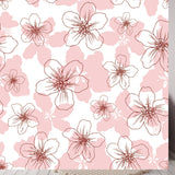 Apple Flower Blossom Hand Drawn Isolated on White Background Wallpaper Girls Bedroom Mural